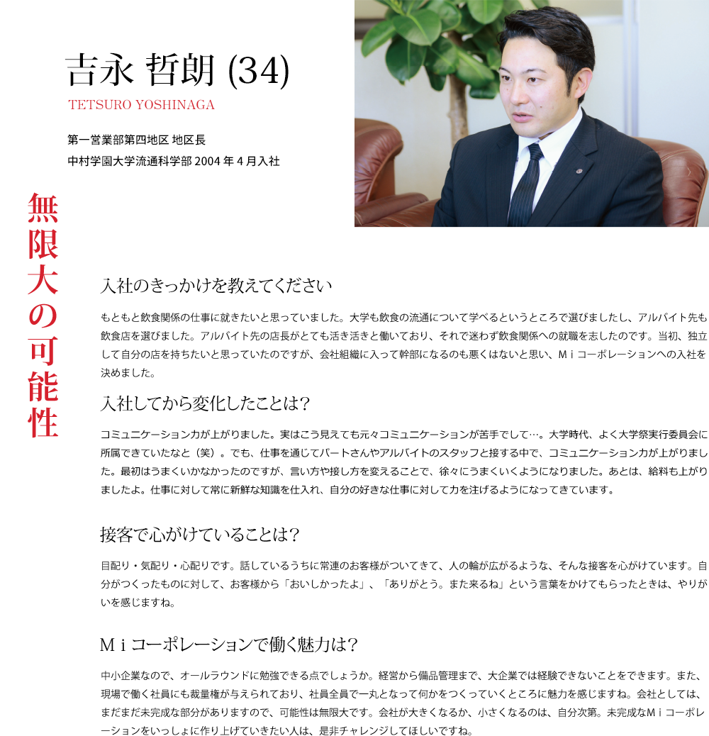 吉永 哲朗 (34)無限大の可能性